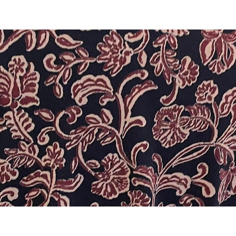 J. Jill Pure Jiil Burgundy Navy Floral Long Sleeve Shirt Tail T-Shirt, Boho, L - Picture 5 of 9